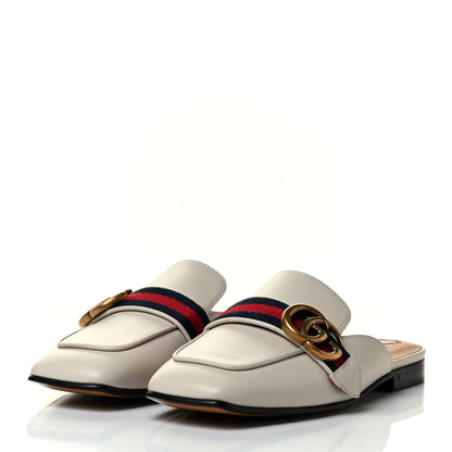 Gucci Calfskin Web Womens Peyton GG Slippers 36 Mystic White 3 of 8