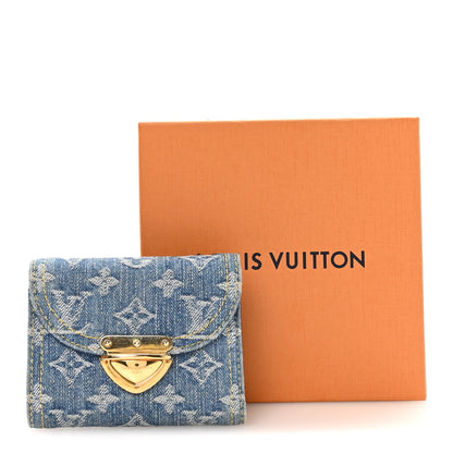 Louis Vuitton Denim Amelia Compact Wallet Blue 7 of 7