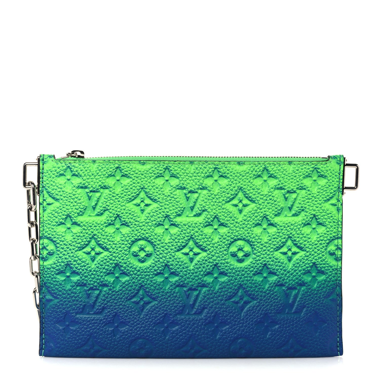 Louis Vuitton Taurillon Illusion Trio Pouch Bleu Vert 1 of 10