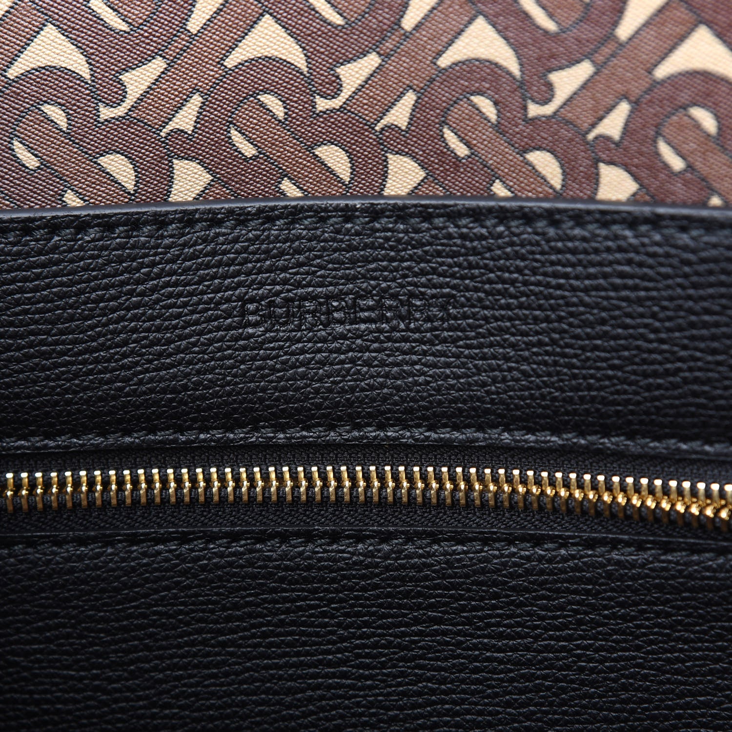 Burberry Calfskin TB Motif Embossed Tote Black 6 of 9