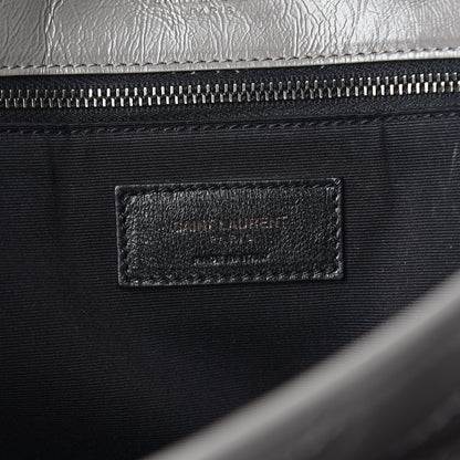 Saint Laurent Crinkled Calfskin Matelasse Monogram Large Niki Chain Satchel Fog 6 of 10
