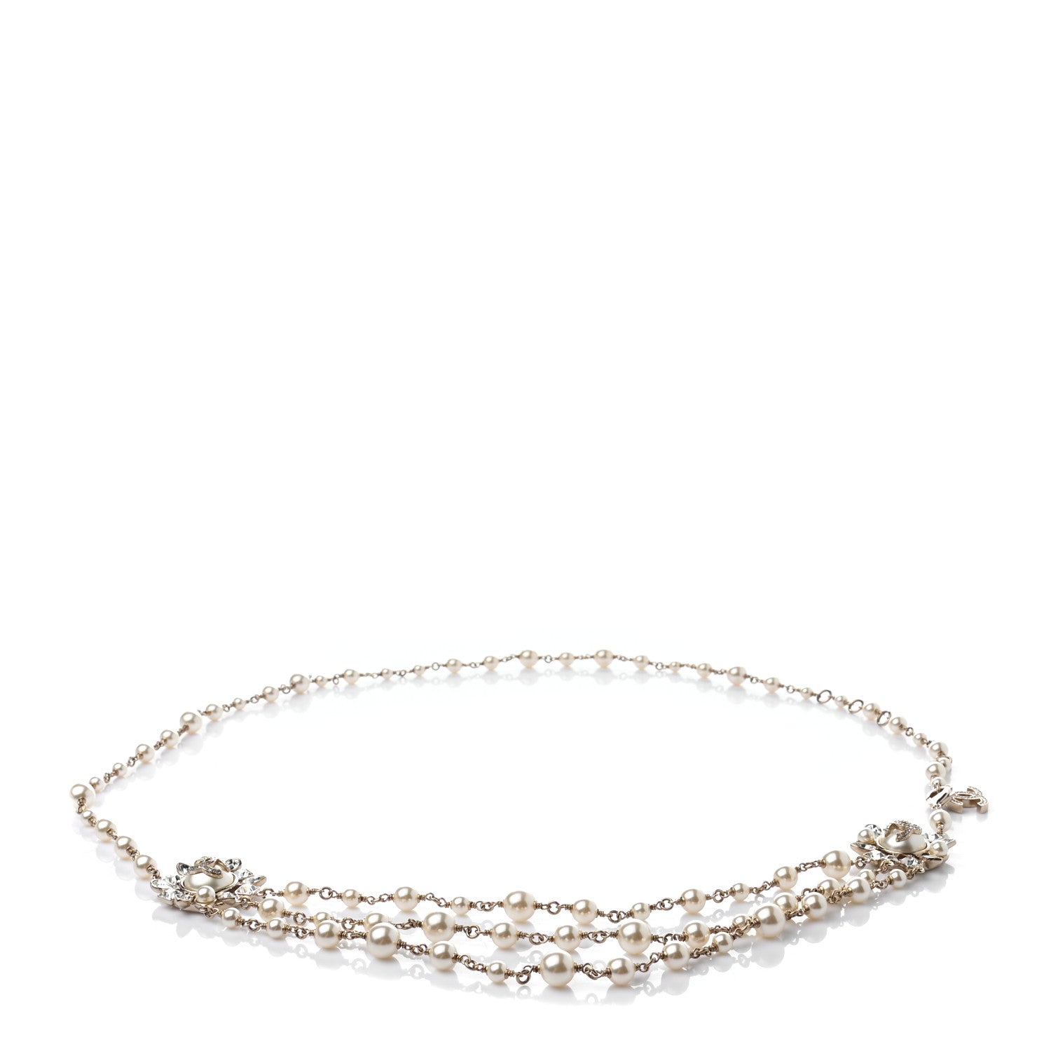 Chanel Pearl Crystal Beaded CC Belt in Gold 1 of 4