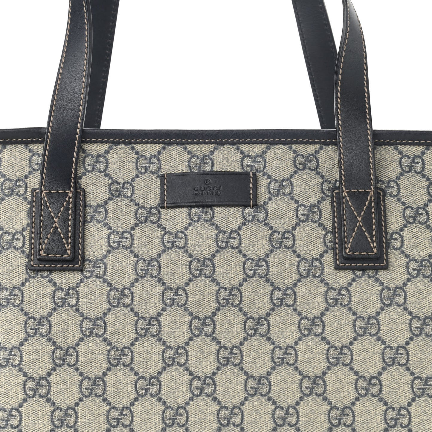 GG Supreme Monogram Medium Zippered Shopping Tote Navy