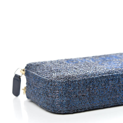 Chanel Canvas Small Deauville Clutch With Chain Blue 5 of 13