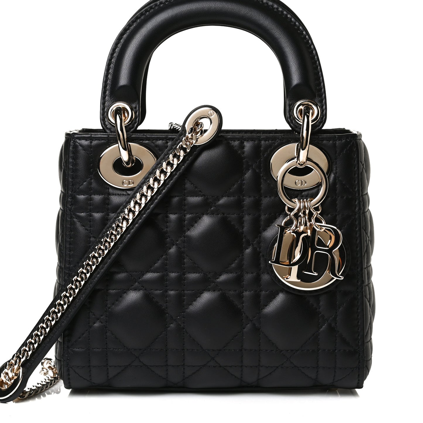Lambskin Cannage Mini Lady Dior Black
