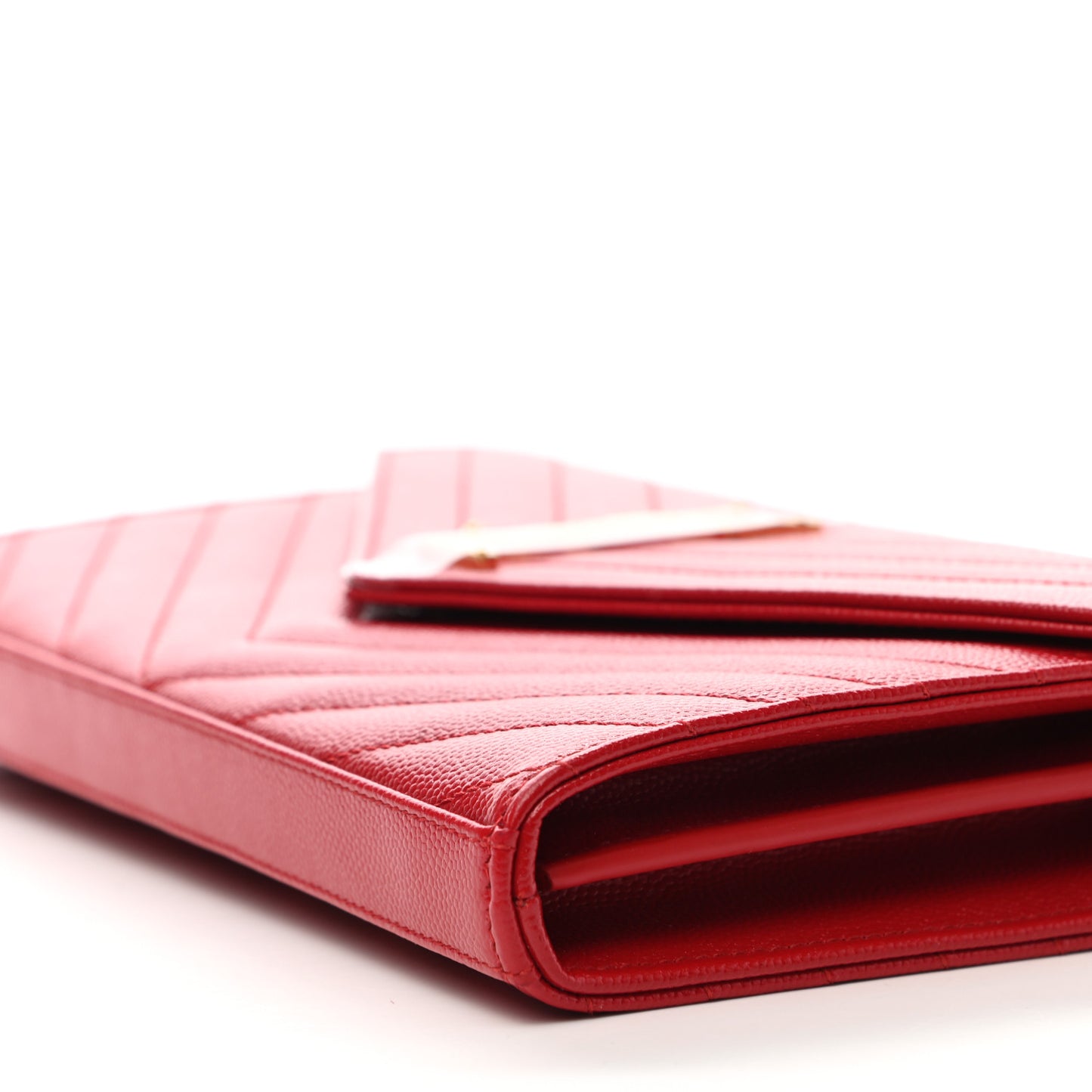 Grain De Poudre Matelasse Chevron Monogram Chain Wallet Bandana Red