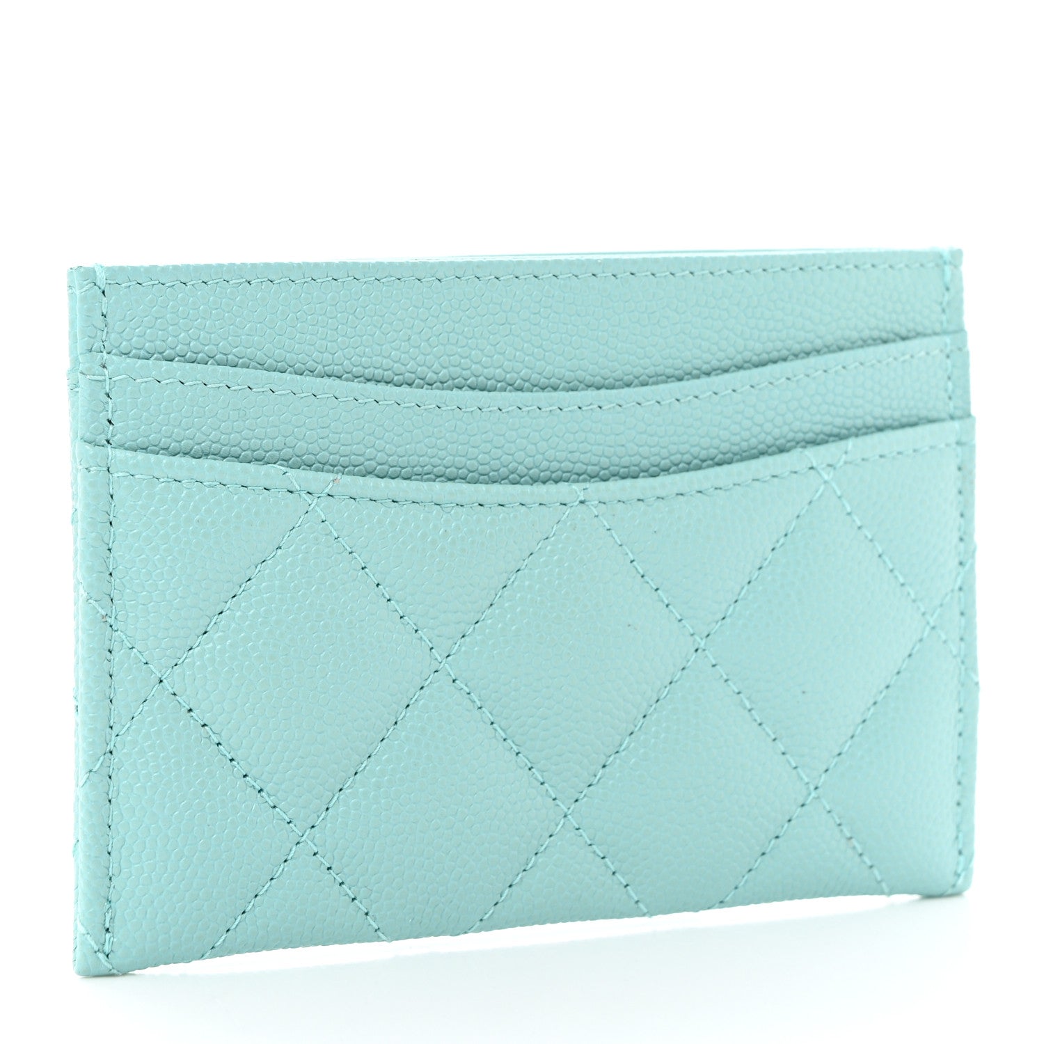 Chanel Caviar Quilted Card Holder Light Blue 3 of 8