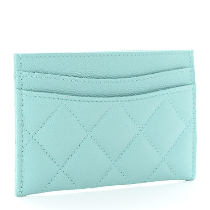 Chanel Caviar Quilted Card Holder Light Blue 3 of 8