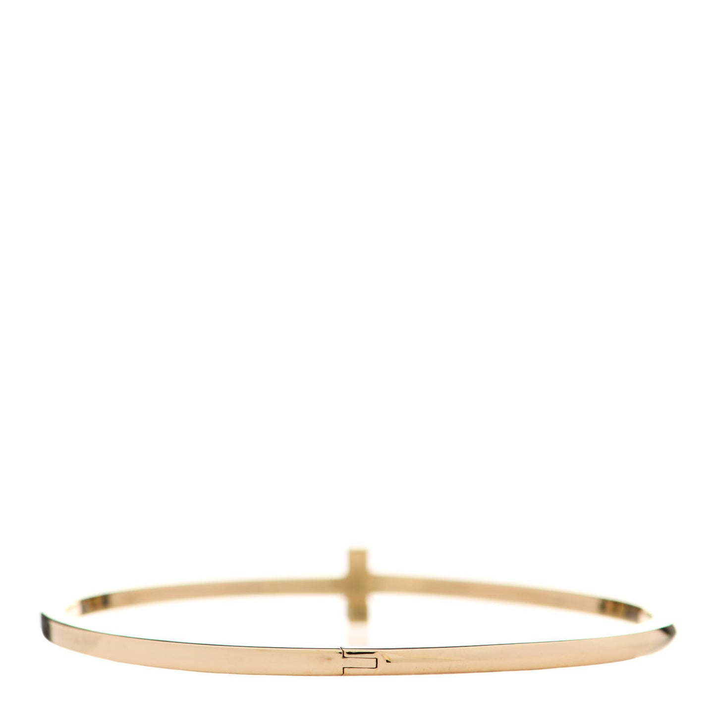 18K Yellow Gold Narrow T T1 Hinged Bangle Bracelet