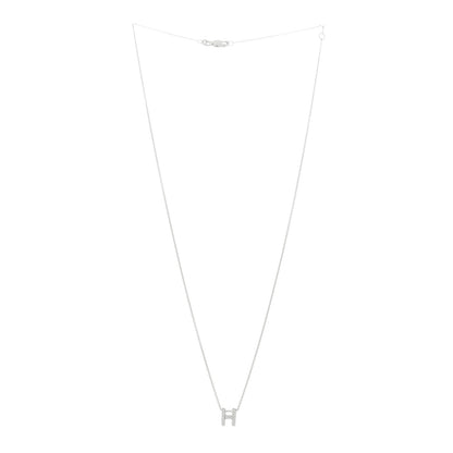 Roberto Coin 18K White Gold Diamond Love Letter H Pendant Necklace 3 of 8