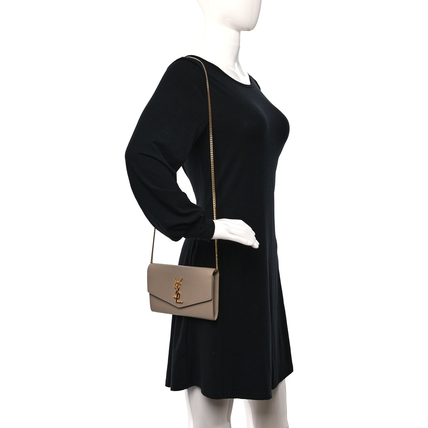 Grain De Poudre Monogram Uptown Chain Wallet Dark Beige