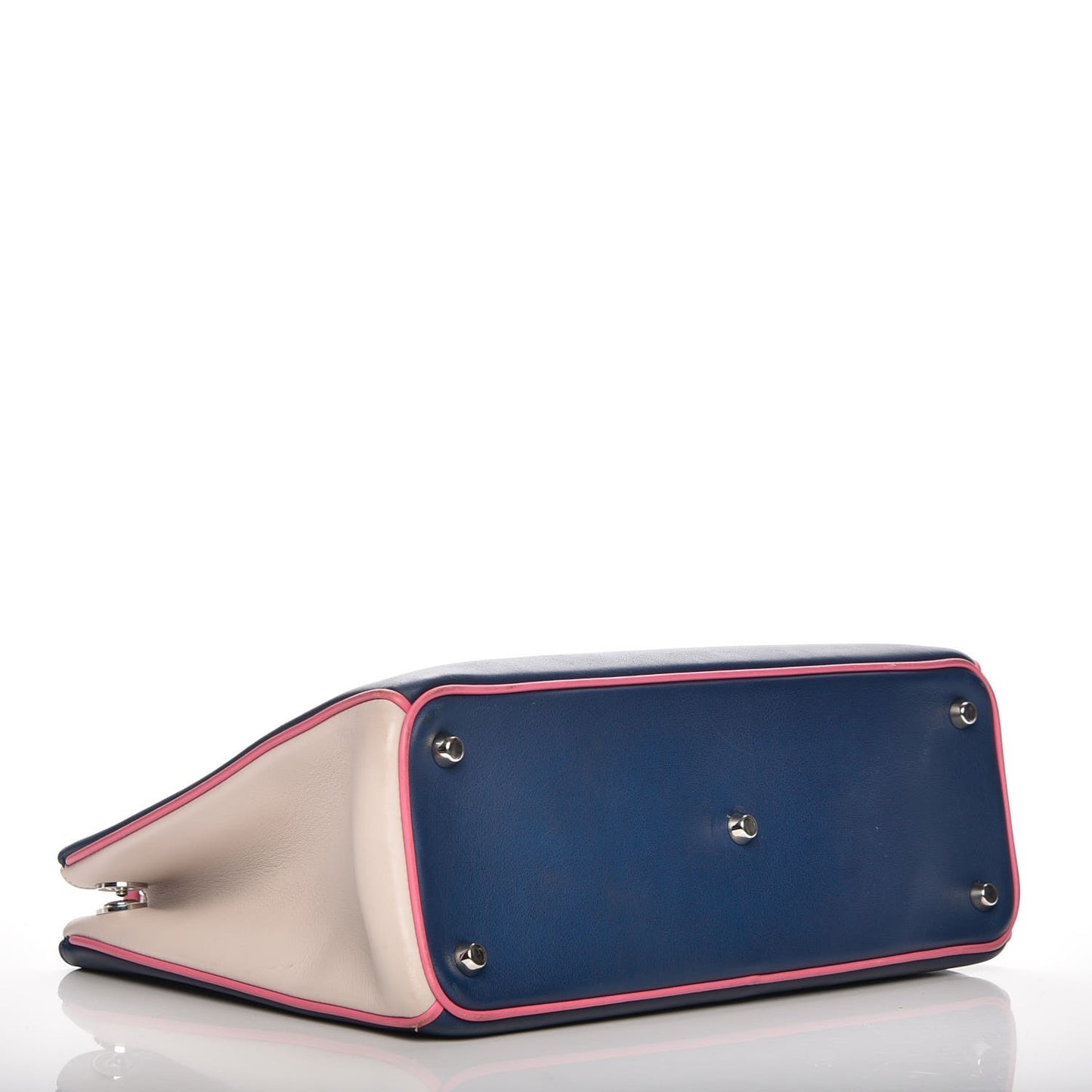 Smooth Calfskin Medium Tri-Color Diorissimo Bag Navy Pink