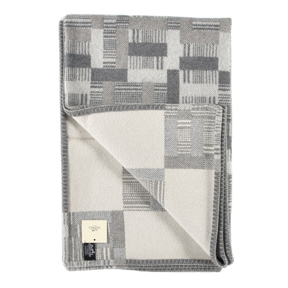 Hermes Wool Cashmere Avalon Paper Block Blanket Gris Acier 2 of 3