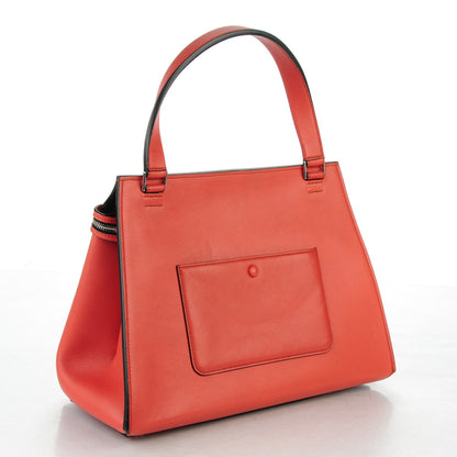 Celine Drummed Calfskin Medium Edge Shoulder Bag Vermillion 3 of 8