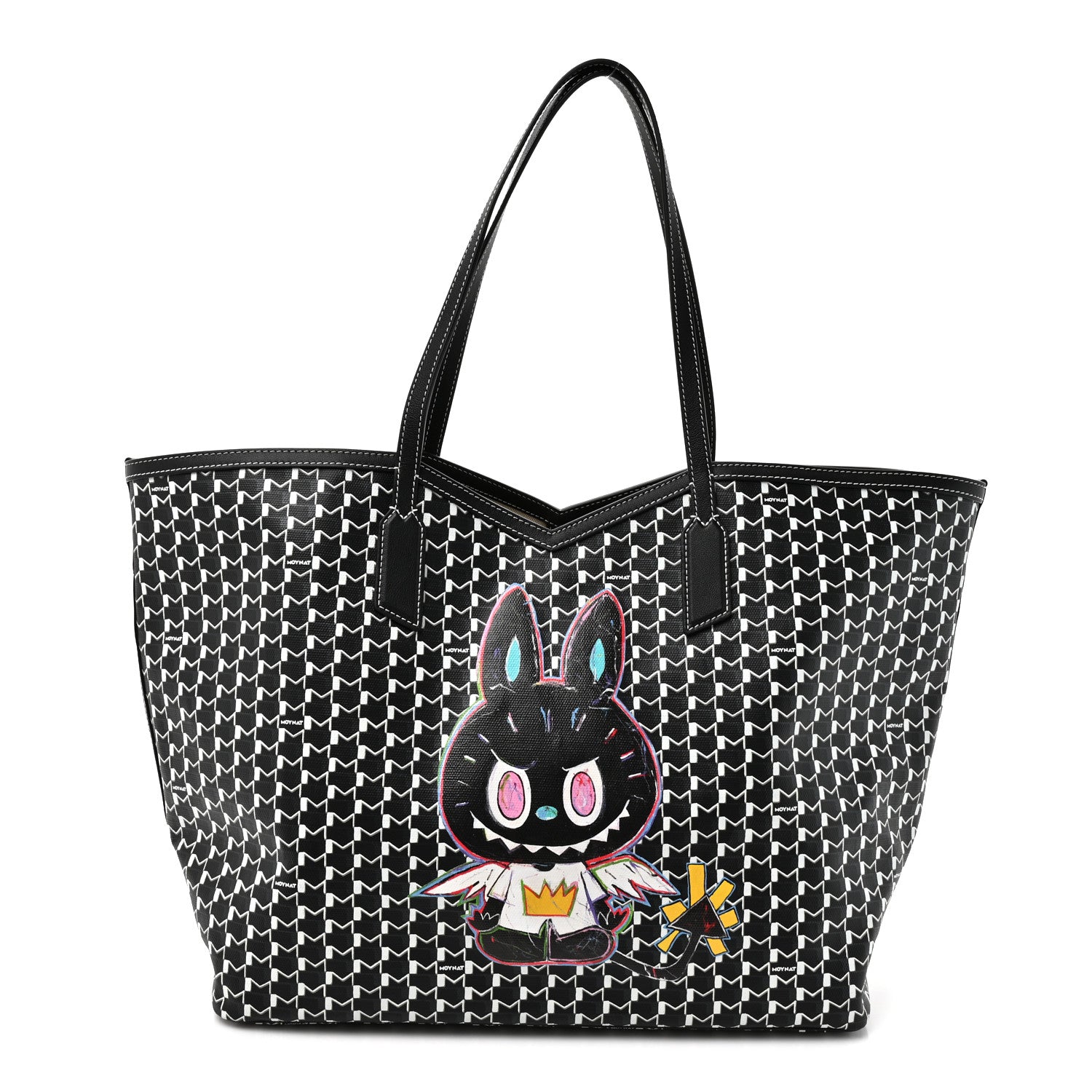 Moynat X KASING LUNG Calfskin Canvas M Labubu Tote GM Black 1 of 11