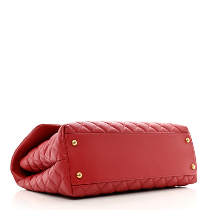 Chanel Caviar Quilted Medium Coco Handle Flap Dark Red 4 of 10