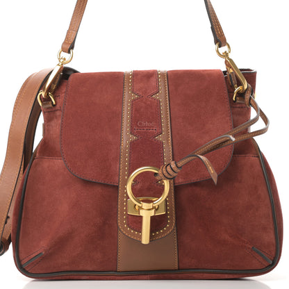 Chloe Suede Studded Small Lexa Shoulder Bag Saffron Red 8 of 13