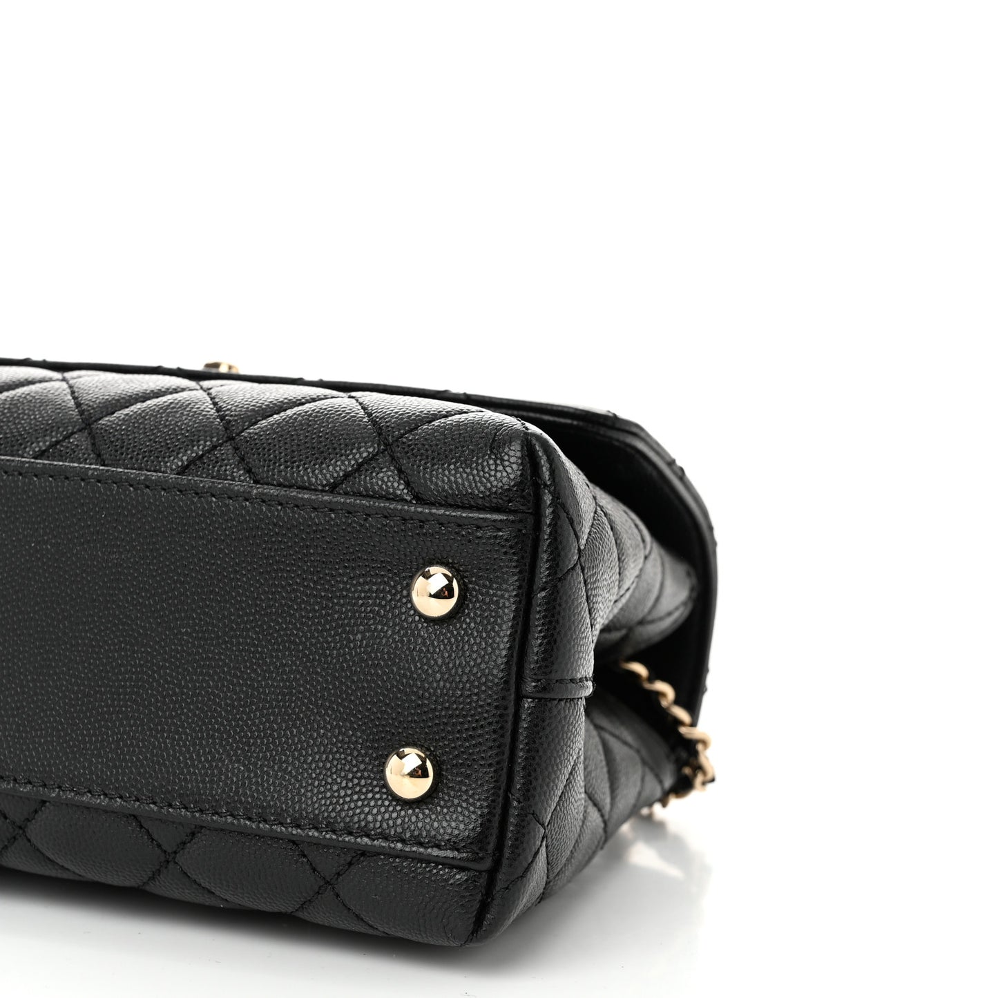 Caviar Quilted Mini Coco Handle Flap Black