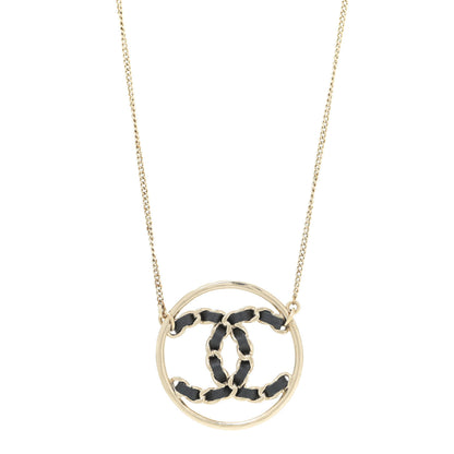 Chanel Lambskin CC Chain Necklace Gold Black 1 of 6