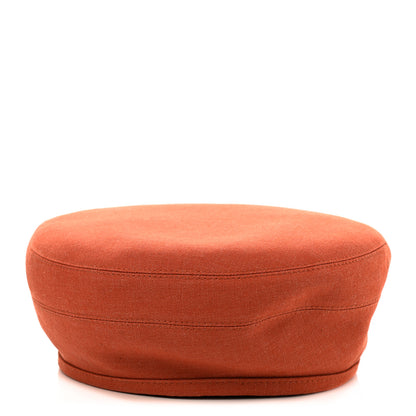 Hermes Denim Saint Honore Cliquetis Beret Hat 57 Orange Meranti 1 of 9