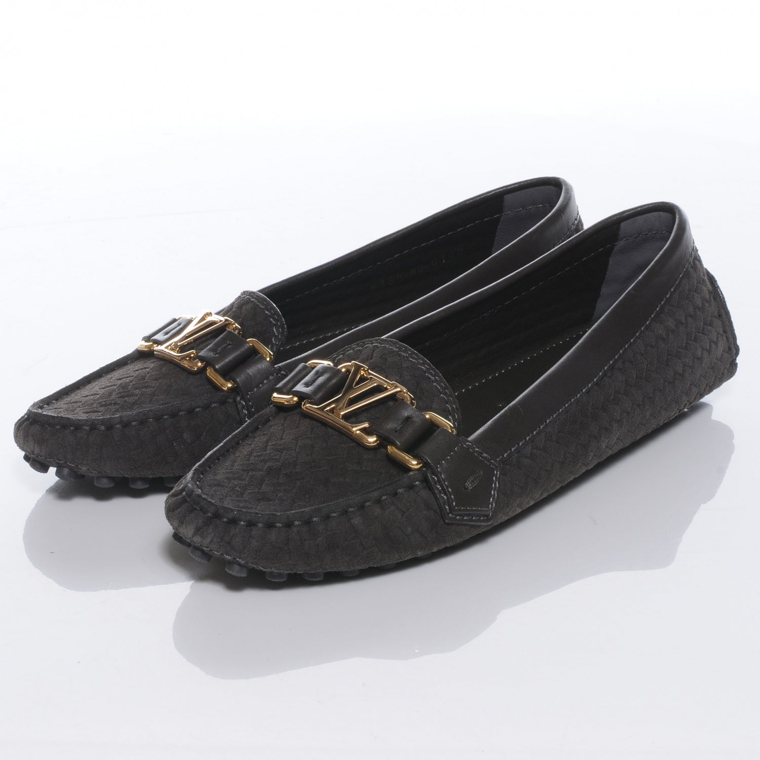 Louis Vuitton Oxford Loafers Suede Calf 36.5 Grey 3 of 7