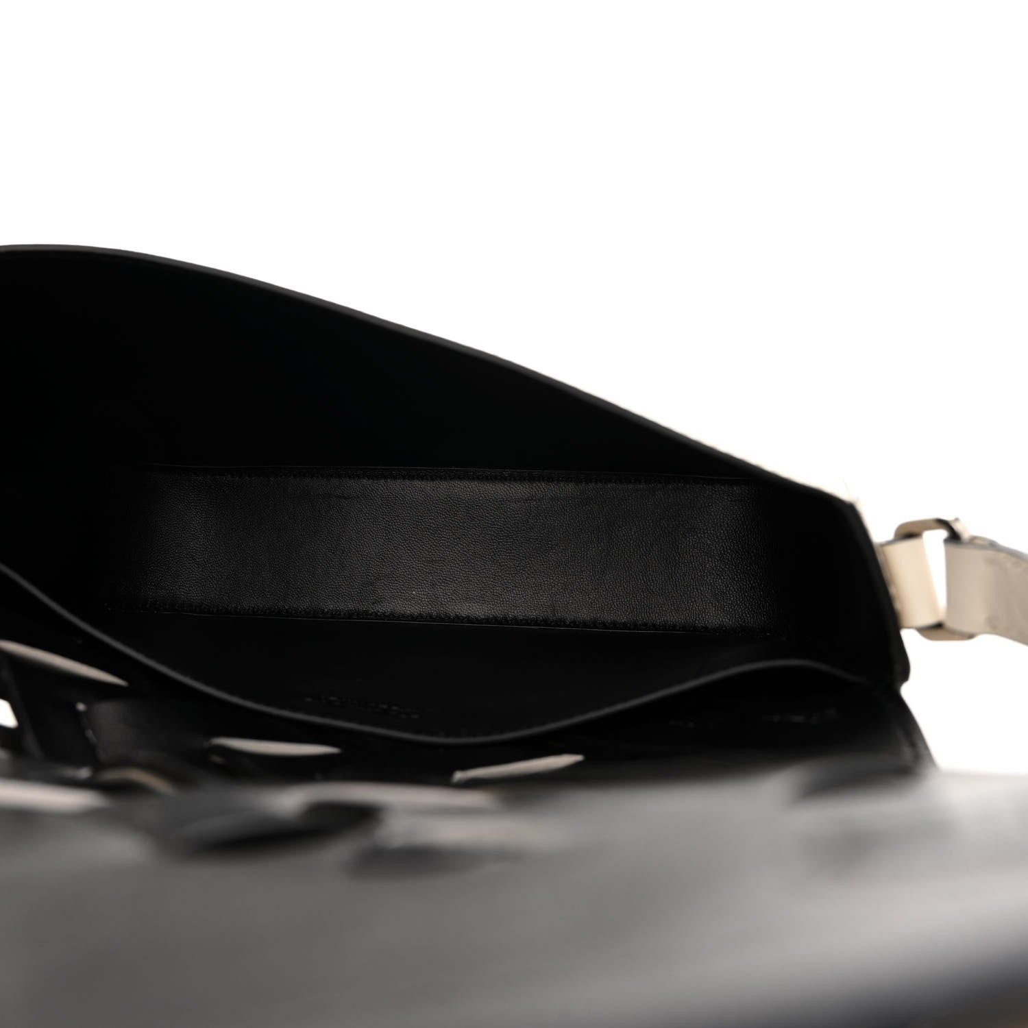 Prada Vitello Intreccio Tress Shoulder Bag White Black 5 of 10