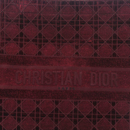 Christian Dior Velvet Cannage Large Book Tote Burgundy 8 of 11