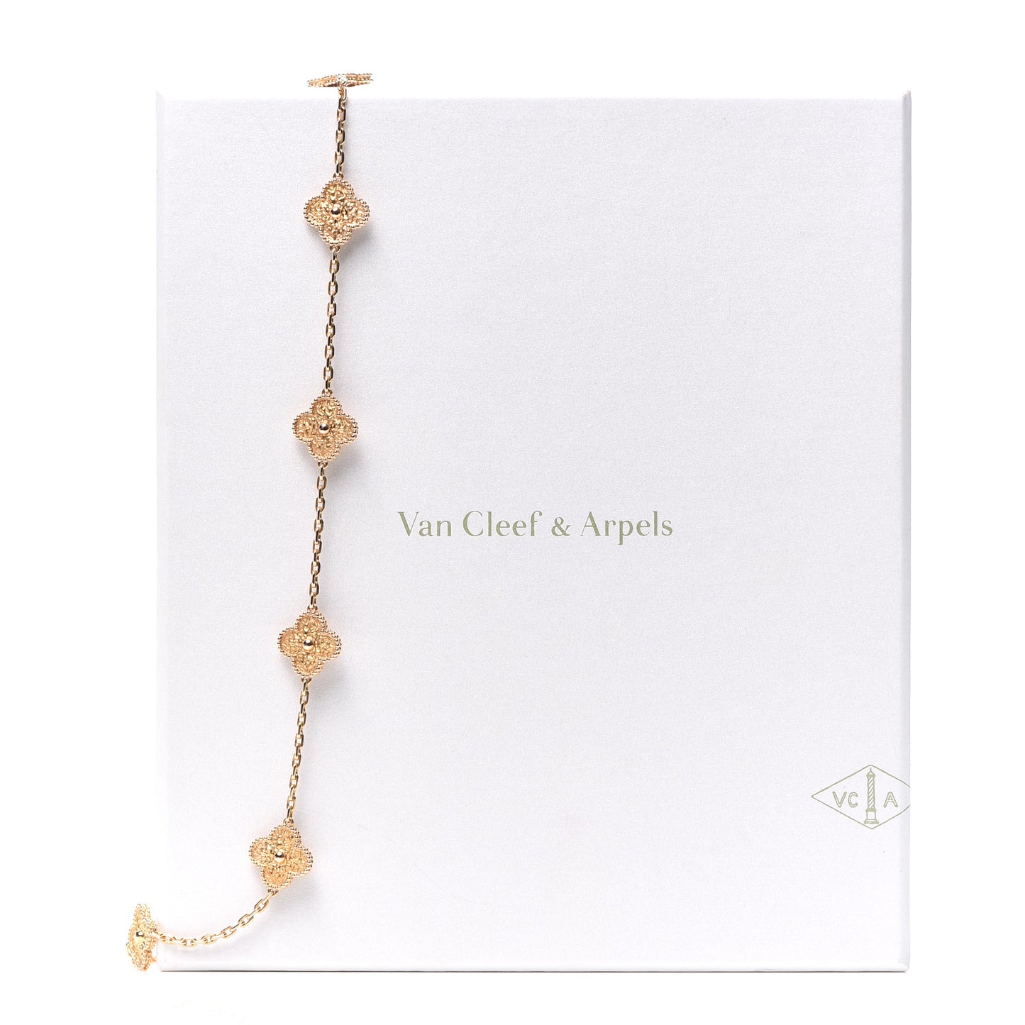 18K Rose Gold 10 Motifs Vintage Alhambra Necklace