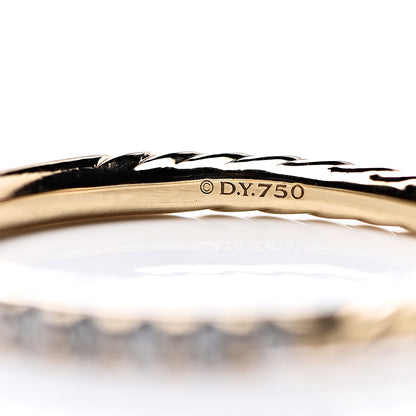 David Yurman 18K Yellow Gold Diamond 2mm Cable Collectibles Band Ring 54 7 5 of 5