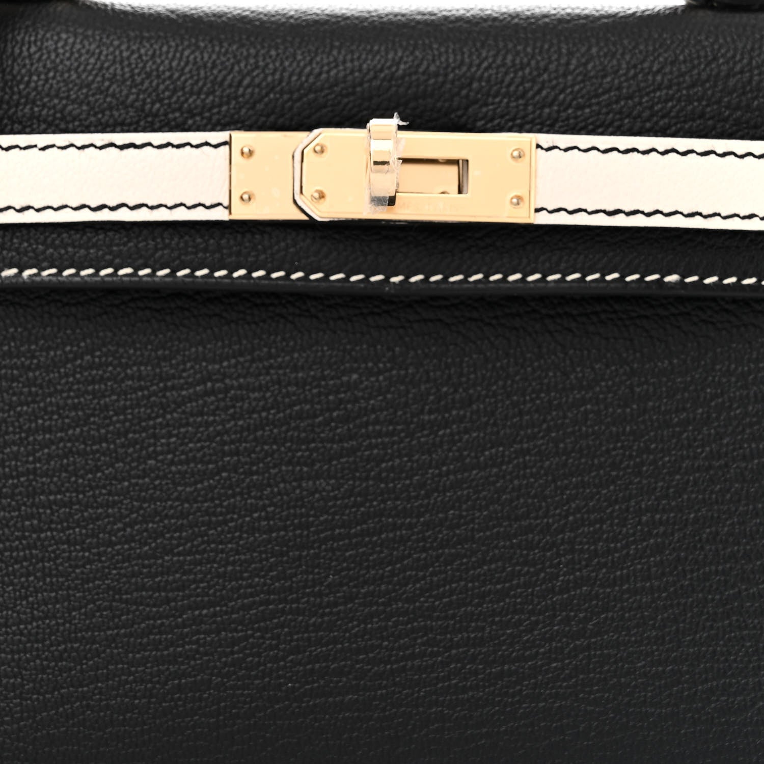Hermes Chevre Mysore Horseshoe Mini Kelly Sellier 20 Black Craie 8 of 10