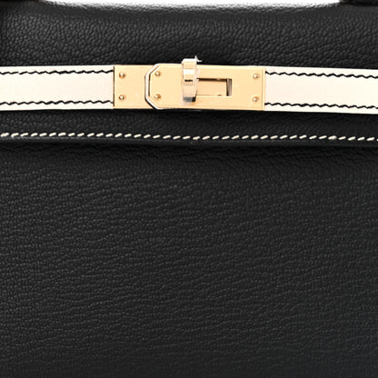 Hermes Chevre Mysore Horseshoe Mini Kelly Sellier 20 Black Craie 8 of 10