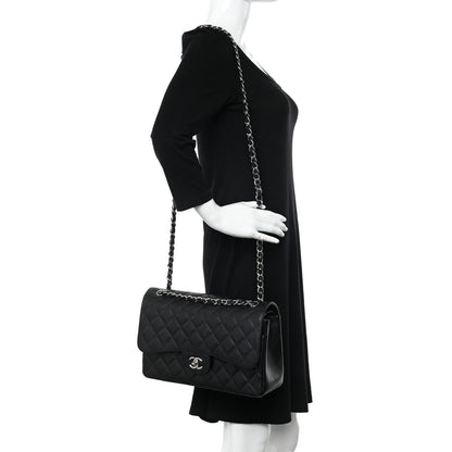 Chanel Caviar Quilted Jumbo Double Flap Black 2 of 10