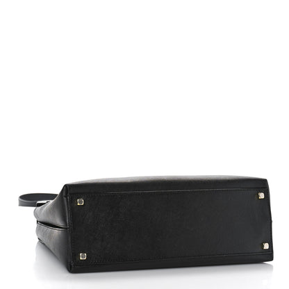 Salvatore Ferragamo Hammered Calfskin Iconic Large Top Handle Bag Black 4 of 8