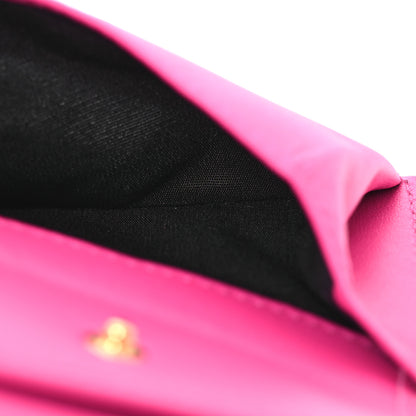 Versace Calfskin Greca Bi Fold Wallet Glossy Pink 7 of 12