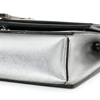 Saint Laurent Grain De Poudre Monogram Medium Sulpice Shoulder Bag Silver 9 of 15