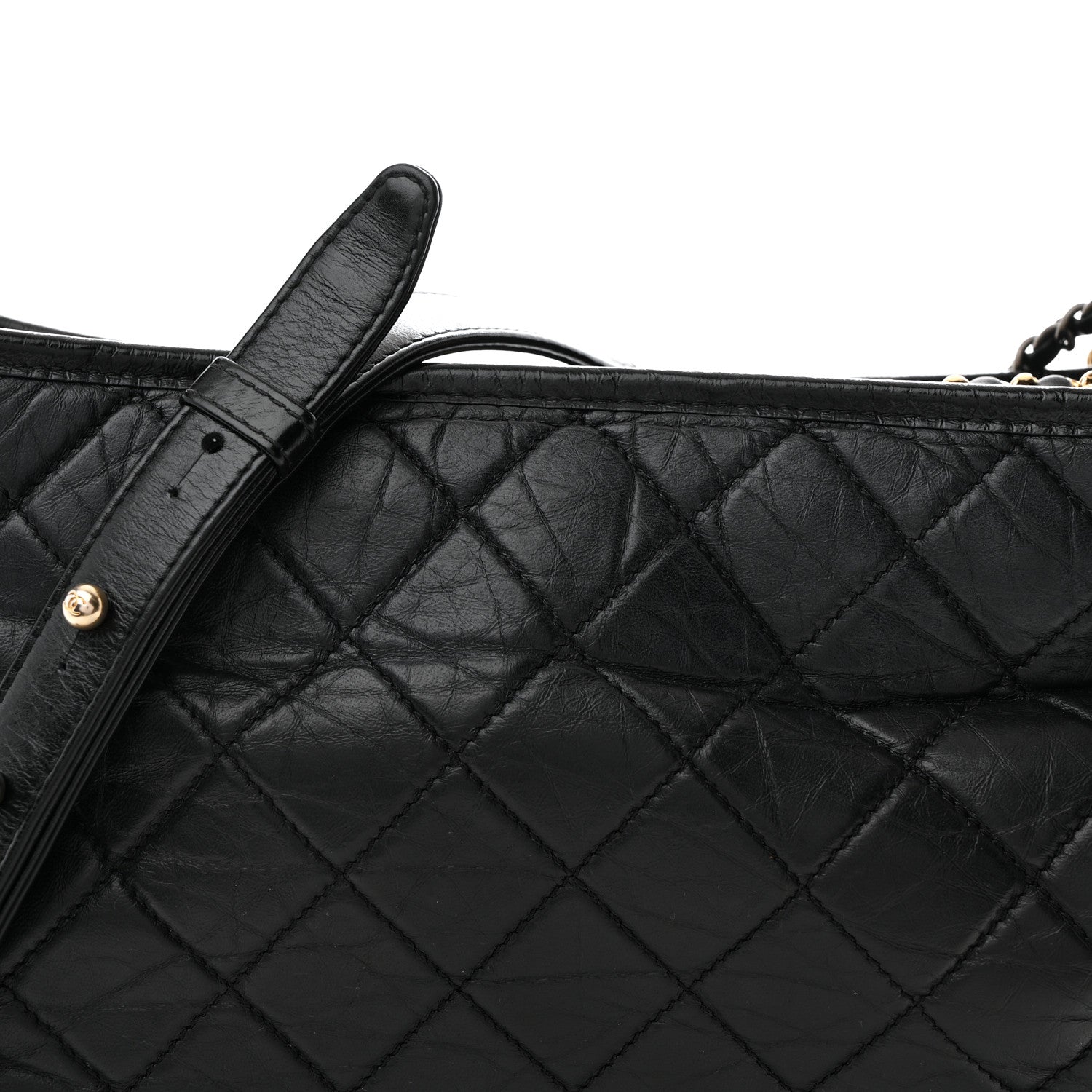 Chanel Aged Calfskin Quilted Medium Gabrielle Hobo Black 9 of 13