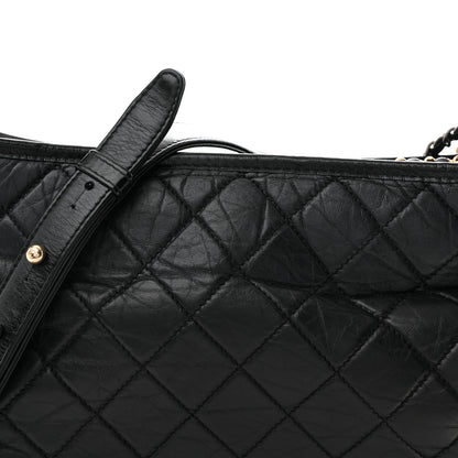 Chanel Aged Calfskin Quilted Medium Gabrielle Hobo Black 9 of 13