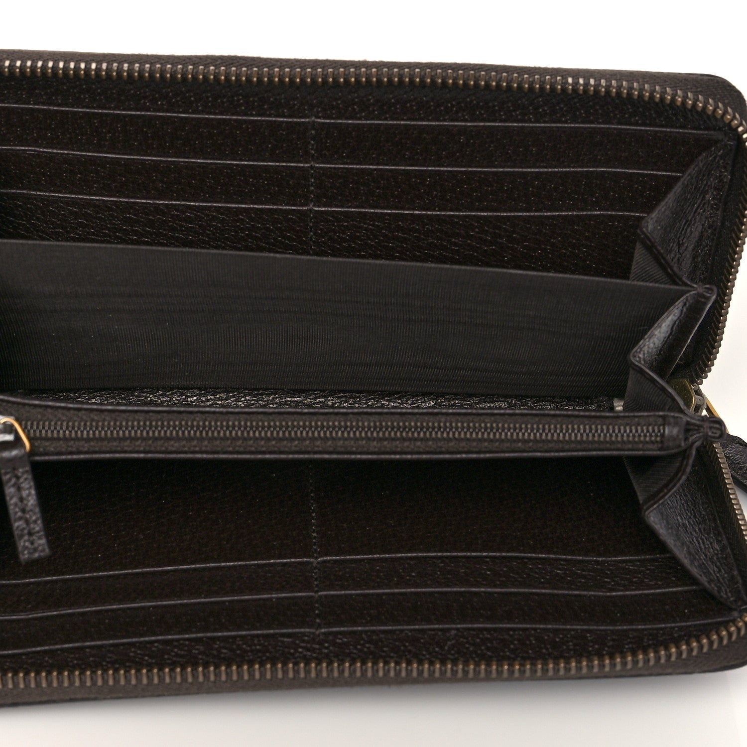 Gucci Dollar Calfskin Boar Effect GG Marmont Zip Around Wallet Dark Cocoa 5 of 7