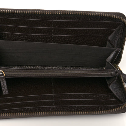 Gucci Dollar Calfskin Boar Effect GG Marmont Zip Around Wallet Dark Cocoa 5 of 7