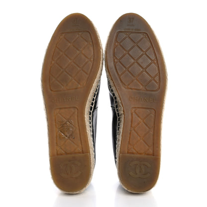 Chanel Lambskin CC Espadrilles 37 Black 6 of 12