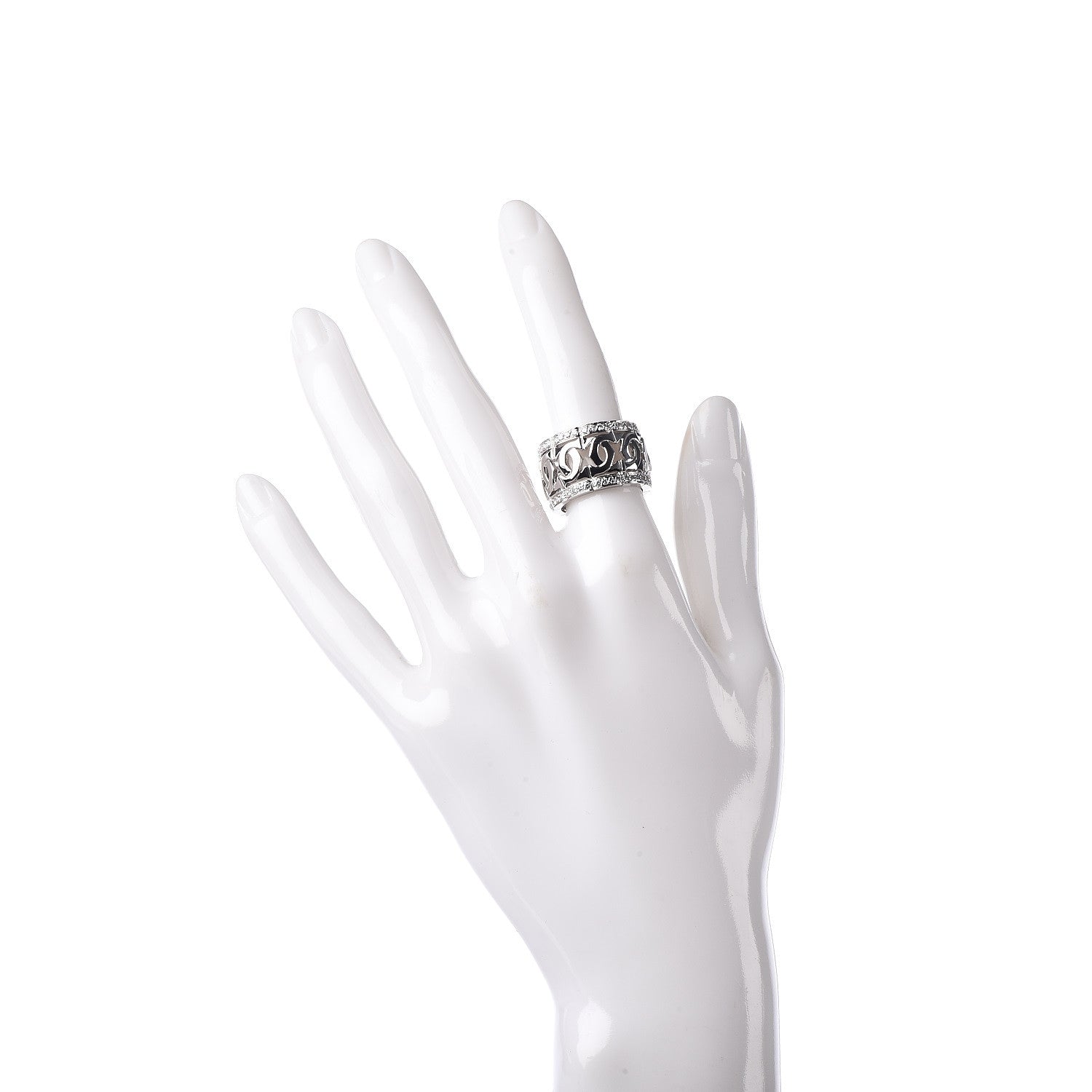 Cartier 18K White Gold Diamond Entrelaces Ring 51 5.75 2 of 5