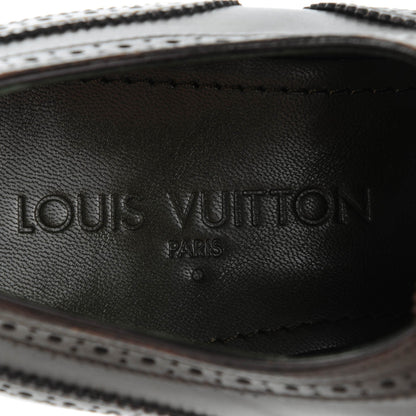 Louis Vuitton Calfskin Mens Wingtip Oxfords 6.5 Dark Brown 7 of 9