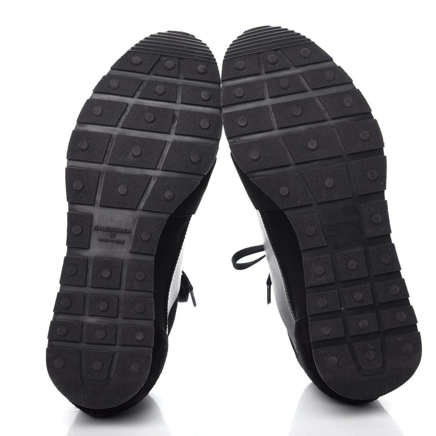 Mesh Calfskin Neoprene Suede Womens Race Runner Sneakers 37 Black
