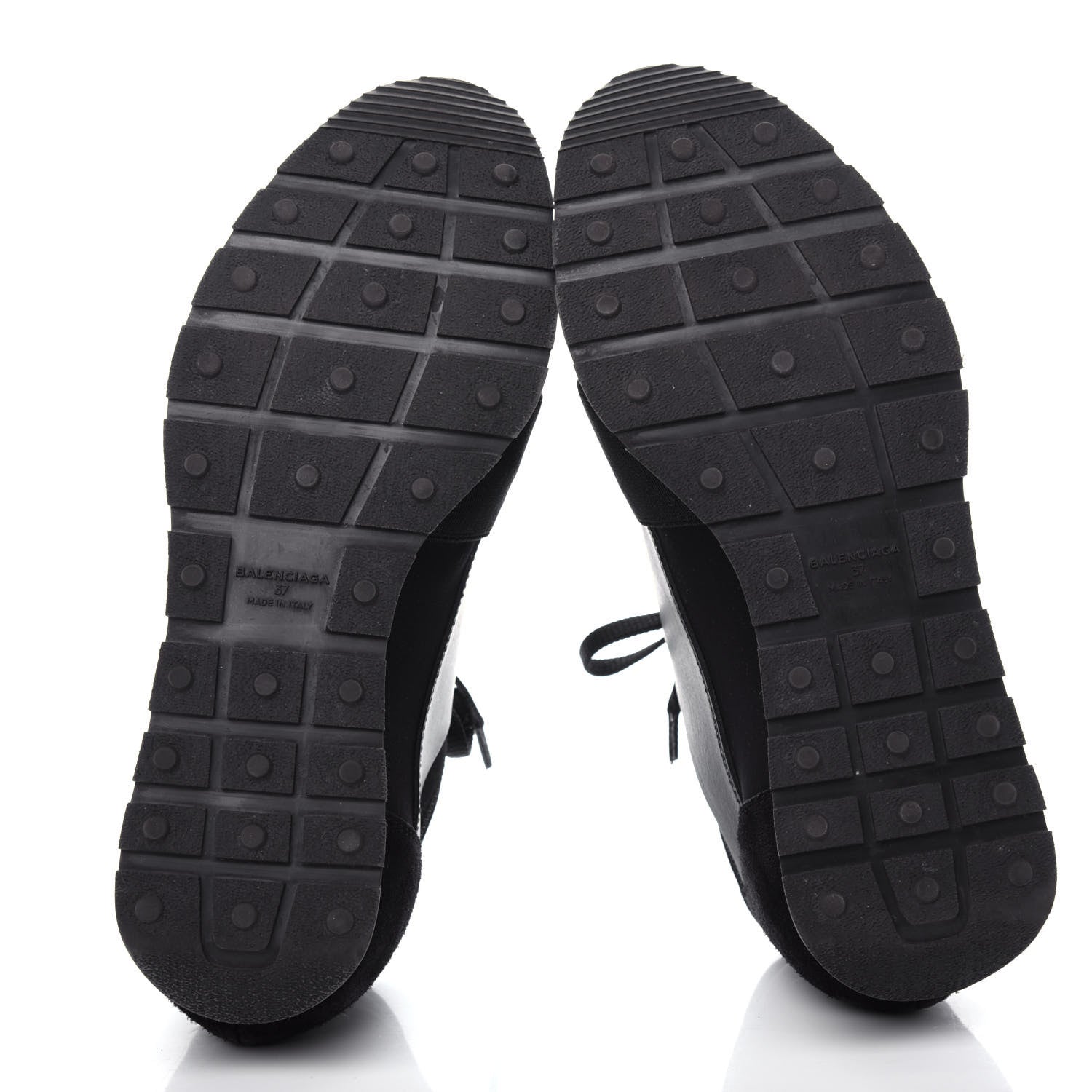 Balenciaga Mesh Calfskin Neoprene Suede Womens Race Runner Sneakers 37 Black 6 of 9