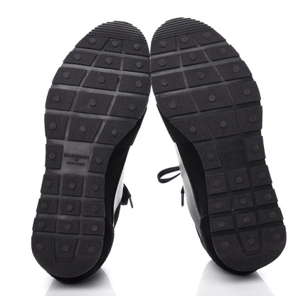 Balenciaga Mesh Calfskin Neoprene Suede Womens Race Runner Sneakers 37 Black 6 of 9