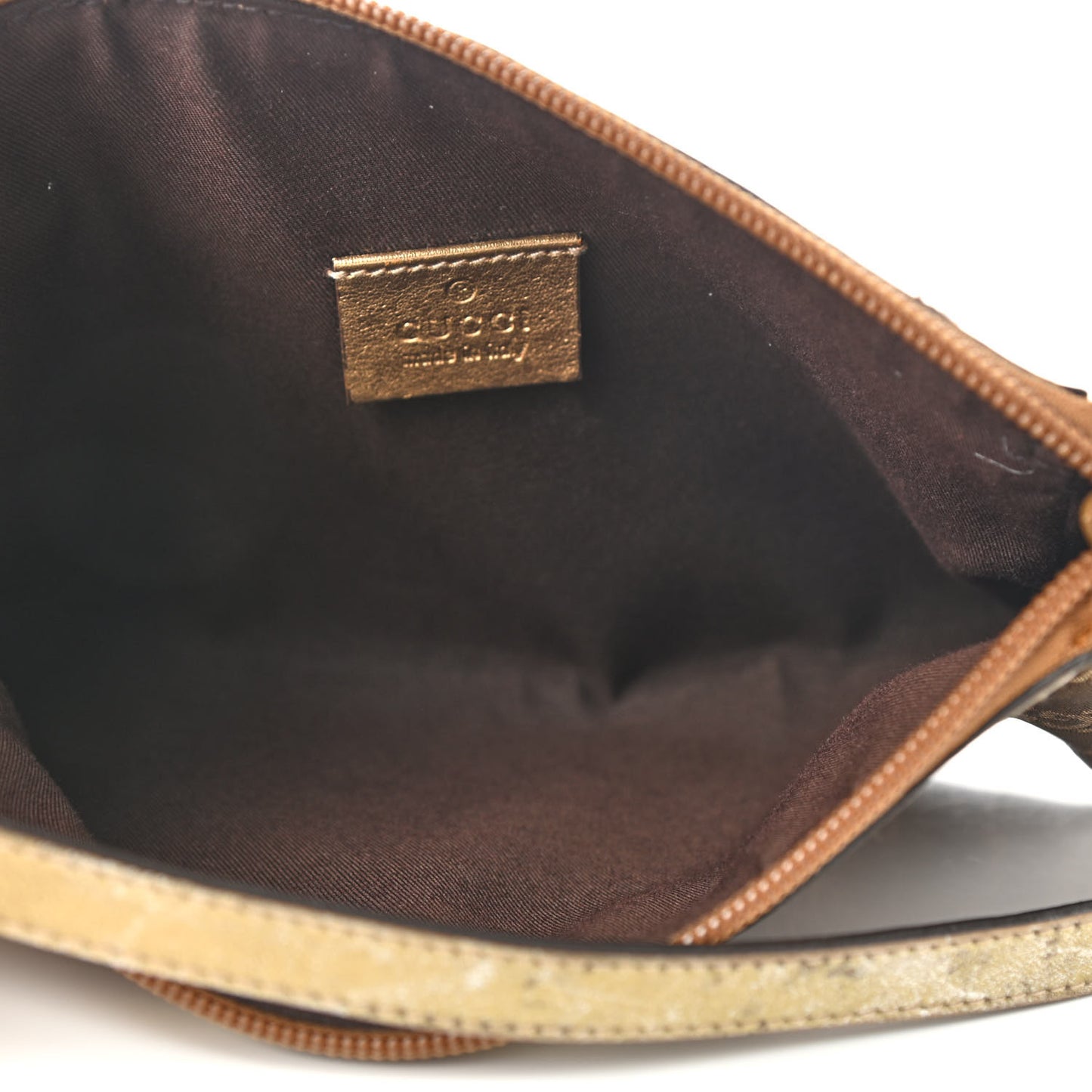 Satin Monogram D Ring Cosmetic Case Metallic Bronze