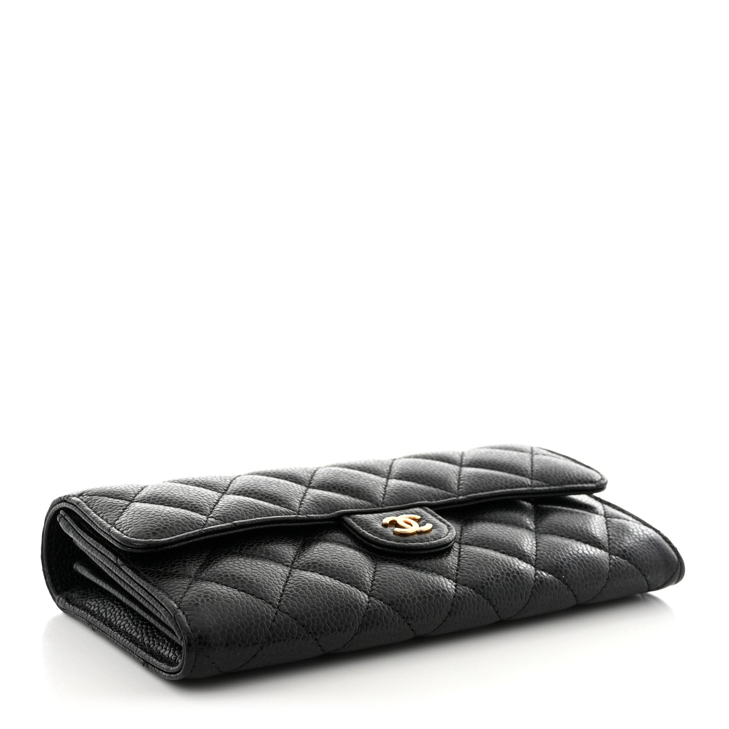 Chanel Caviar Quilted Large Gusset Flap Wallet Black 4 of 12
