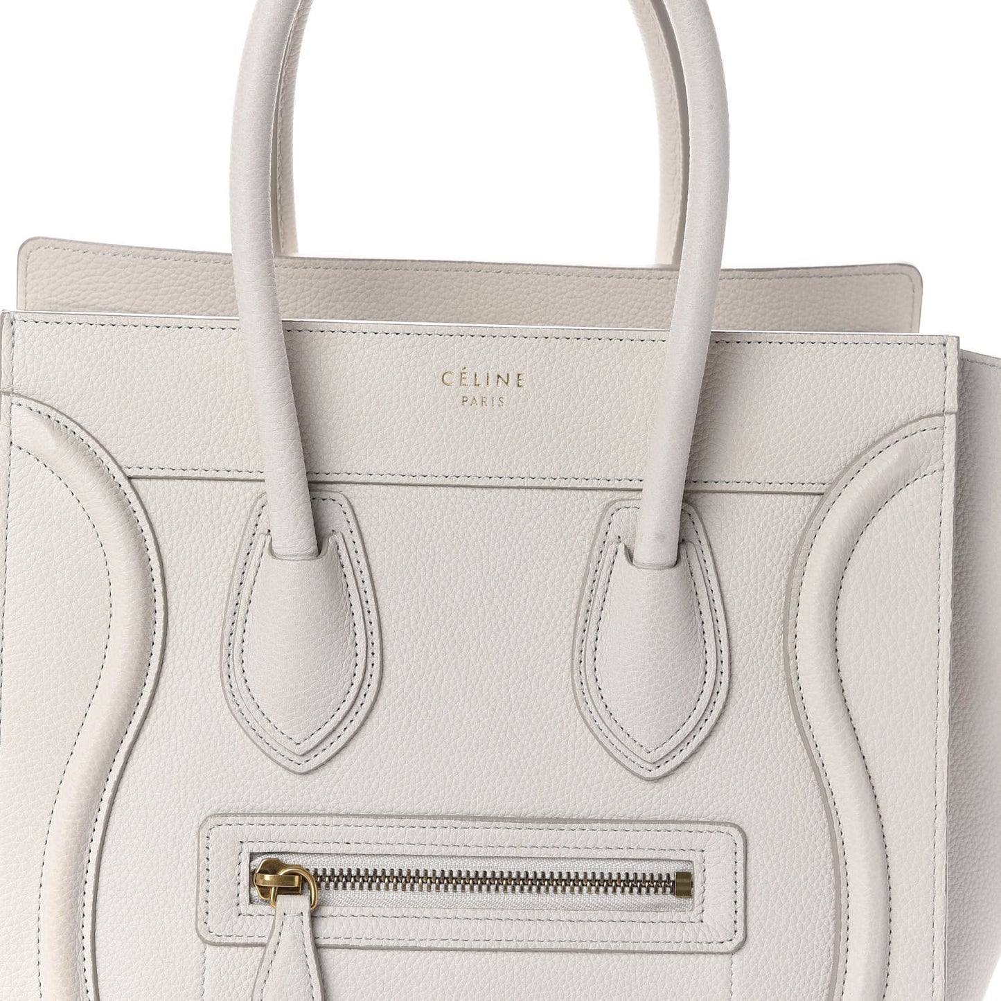 Drummed Calfskin Micro Luggage Chalk