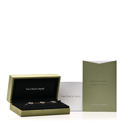 Van Cleef & Arpels 18K Yellow Gold 5 Motifs Guilloche Vintage Alhambra Bracelet 5 of 5