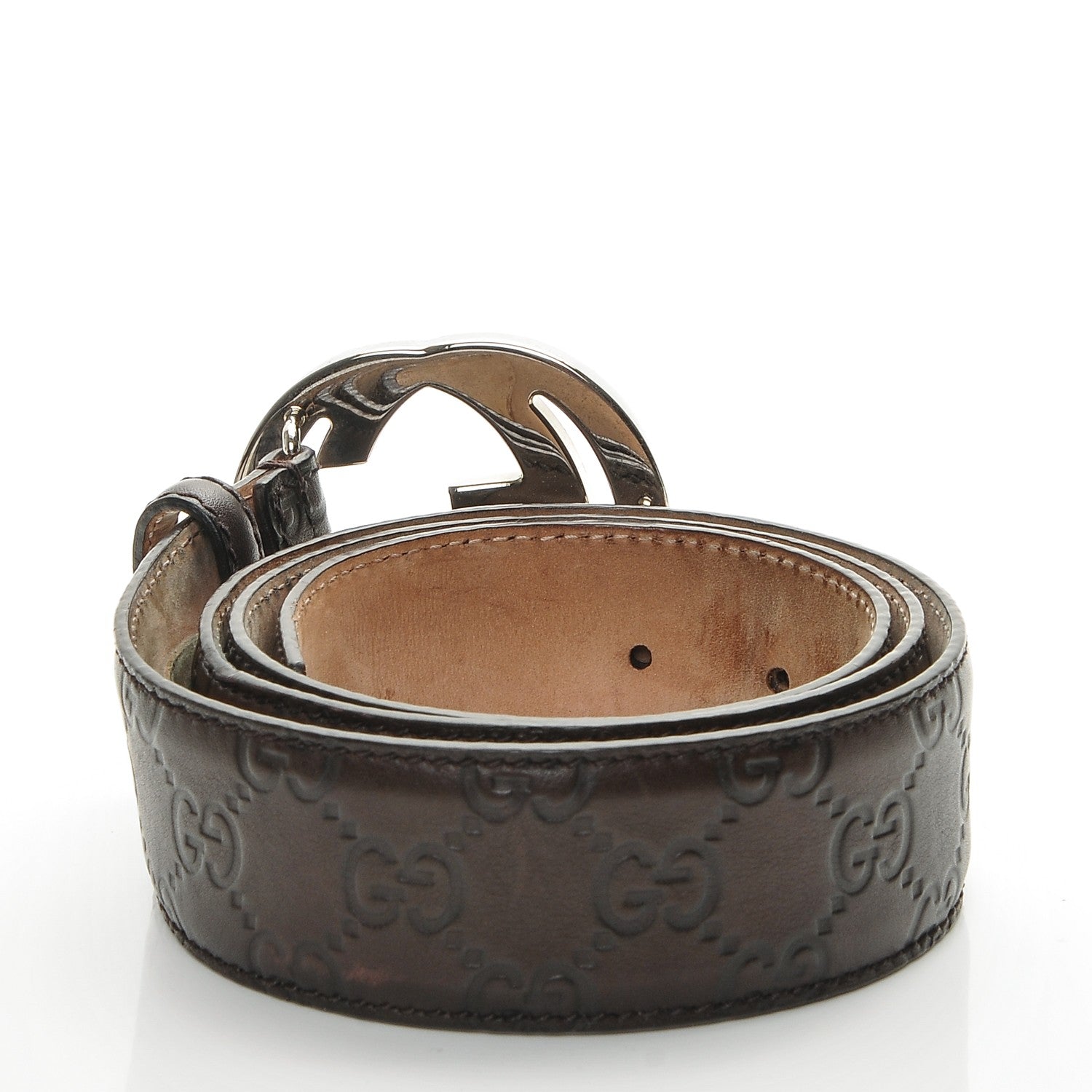 Gucci Guccissima Interlocking G Belt 90 36 Dark Brown 3 of 7